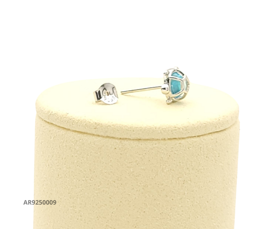Aretes con diseño de tortuga y piedra turquesa