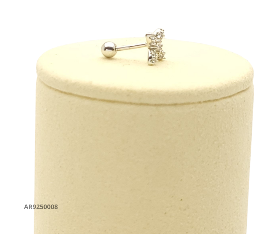 Aretes de plata flor con circonias