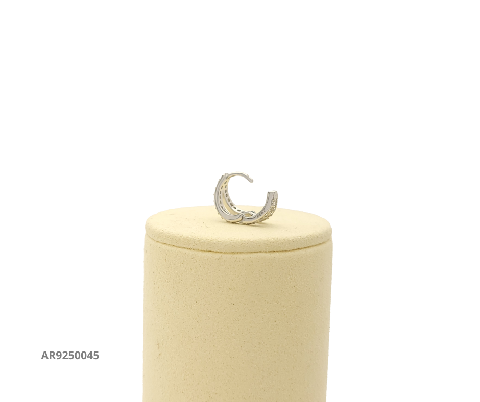 Aretes Doble Aro con Circonias