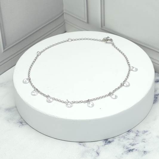 Pulsera de plata con dijes brillantes