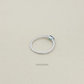 Anillo de plata 925 con circonia ovalada verde esmeralda
