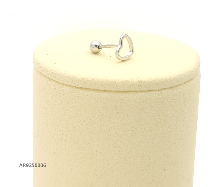 Aretes de plata corazón calado