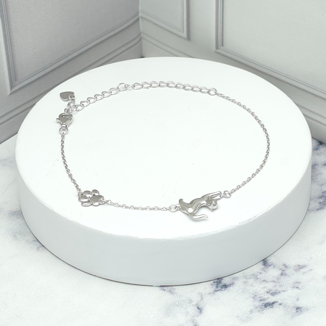 Pulsera con gatito y huellita