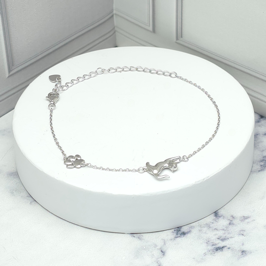 Pulsera con gatito y huellita