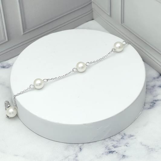 Pulsera de plata con perlas